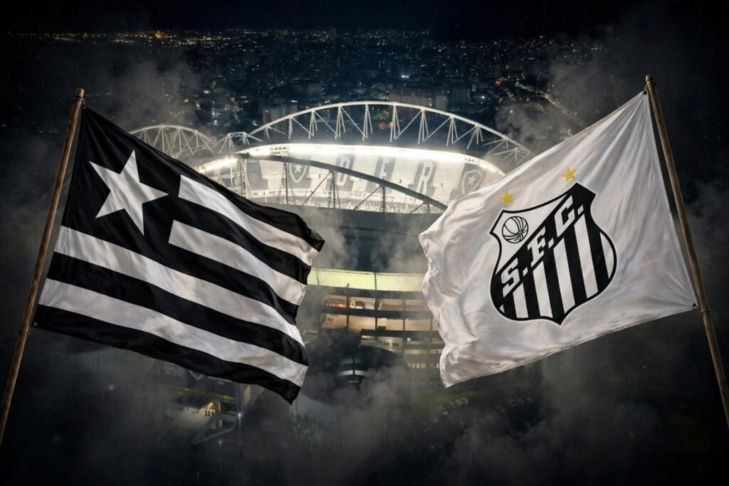 Saiba onde assistir Botafogo x Santos, horário, prováveis escalações, desfalques e o que está em jogo na volta do Brasileirão 2026.