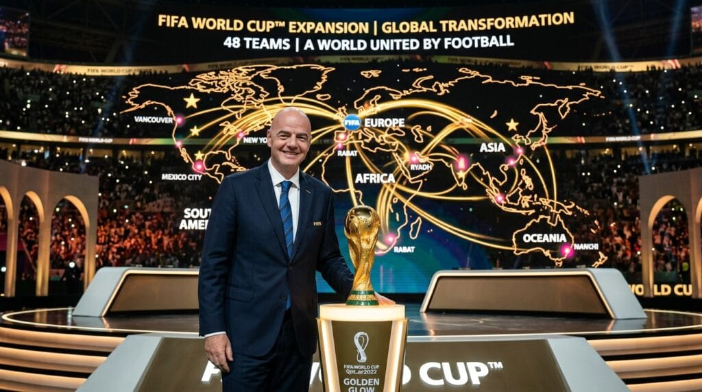 A expansão da Copa do Mundo com 64 seleções movimenta a FIFA e o mercado financeiro. Entenda os impactos econômicos, táticos e no calendário do esporte.