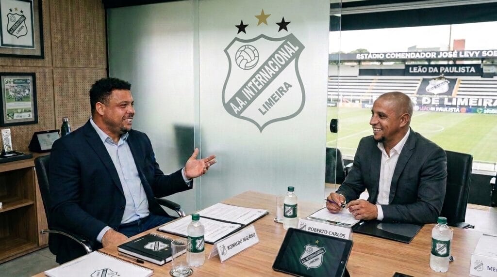 Roberto Carlos confirma compra da SAF da Inter de Limeira com Ronaldo e investidores. Veja os bastidores do plano de R$ 454 milhões no interior paulista.